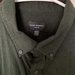 Dark Green Club Monaco Slim Fit Button Down Large